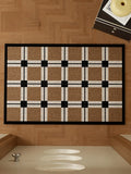 Heavy Duty Wire Loop Doormat Minimalist Plaid Entrance Rug Anti-Slip Dust Trapping Floor Mat for Home, Entryway, and Hallway
