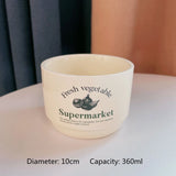 Retro Style English Letters Ceramics Tableware Mug Soup Plate Cream Color Desserts Steak Porcelain Main Dish Plate Coffee Cups