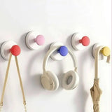 1/4Pcs Colorful Strong Suction Cup Hook No Drill Movable for Bathroom Kitchen Keys Towels Bags Dolls Hanging Organizer