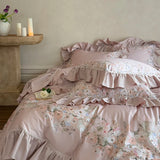 Floral Print Egyptian Cotton Bedding Sets Bed Linens Queen King Ru Size Underwear