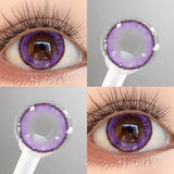 2Pcs 6 Months Purple Cosplay Contact Lenses 14.5mm Big Diameter Anime Colored Pupils Soft Eye Lenses