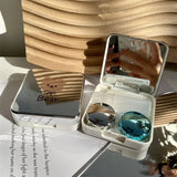 Portable Contracted Cute Little Bear Contact Lens Case Holder Storage Eye Care Container with Mirror Box