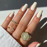 24Pcs Nude Pink Nail Tips Short Round Head False Nails with Design Wearable Finished Fake Nails Full Cover Press on Nails