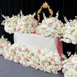80/70/60/50cm Artificial Flower White Large Ball Wedding Table Centerpiece Road Lead Floral Arrangement Event Party Decor