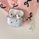 Transparent Blue Cow Pattern Stars + Pendants Are Suitable for Apple Airpodspro2 Case/Airpodspro Case/Airpods4 Case/Airpods3 Cas