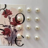 White Pearl Magnetic Fridge Magnets Suitable for, Resin Spherical Refrigerator Magnets with Hold, Christmas