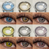 2Pcs Color Contact Lenses for Eyes Natural Gray Eye Lenses Brown Contact Lens Fashion Blue Lenses Green Contacs Yearly