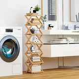 New Portable Small Foldable Shoe Rack Without Installation,Bamboo Shoe Rack for Storage.Ideal for Hallway,Bedroom,Living Room