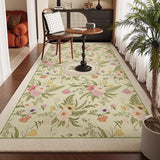 American Style Floral Living Room Carpet Light Luxury High-end Printed Bedroom Bedside Floor Mats Large Area Runner Rug Tapis 러그