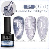 7.5ml Golden Gradient Cat Eye Nail Polish Gel Phototherapeutic Gel Soak Off Nail Magnetic Gel Polish Nail Art DlY