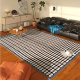 Living room modern retro blue carpet stripes lines bedroom bedside soft rug coffee table leisure area plush floor mat Alfombra