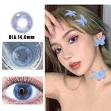 1Pair Contact Lenses for Eye Butterfly Blue Colored Lenses Purple Eye Degree Prescription -0.00 to -8.00  Beauty Pupils