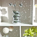 strange Disco Ball Spiral Vase Glass Tiles Flower Bottle Disco Ball Planter Mirror Vase Home Living Room Decor creative gifts
