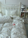 Pure Cotton Fledding Set Four-Piece Queen Size Bed eet Cover Duvet Cover Bedding Protector Single Dormi Bed Linens