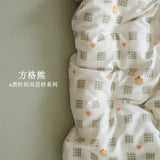 New class A knitted cotton, Tianzhu cotton double-layer yarn four-piece set, simple and skin-friendly, student dormitory