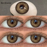 Natural Brown Colored Contact Lenses 14.5mm Big Eyes Glass Pupil Gray Lens Blue Eye Lenses for Daily&Party Makeup