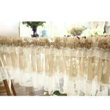 Window Valance White Lace Floral Sheer Short Curtain Rod Pocket French Style Solid Valances for Kitchen Window W140xL40cm