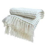 Nordic White Casual Throws Blankets Soft Comfortable Knitted Shawl Sofa Blanket Bed End Cover Hotel Home Decoration Bedspread