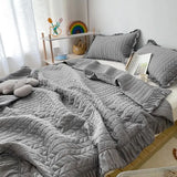 Korean Style Quilted Summer Quilt Blanket Lightweight Cooling Air-conditioning Comforter Quilt Soft Thin Quilt Machine Washable