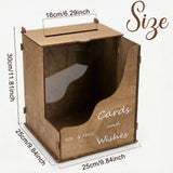 OurWarm Wedding Card Box with Rustic Flower Trough & Acrylic Board, Natural Brown Wooden Card Boxes for Wedding Reception
