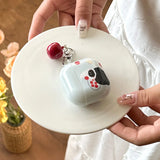 Korean Cartoon Cute Black Cat Pattern Soft Case for AirPods Pro 2 Cover Cute 3D Apple Pendant Protection Cover for AirPods 2 3 4