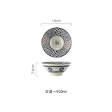 980ml Japanese Ceramic Soup Bowl Retro Ramen Noodle Bowls Large Capacity Bowl Restaurant Household Tableware Kitchen Supplies