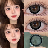 2Pcs Yearly Color Contact Lenses Soft Circular Beauty Pupil Lenses Gray Brown Eyes Black Makeup Blue Lens Fast Shipping