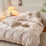 Cotton Bedding Set Twill Print Bed Linens Sheet Pillowcase Duvet Cover Sets Underwear