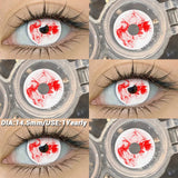 Crazy Halloween Cosplay Anime white Color Contact Lenses for Eyes red Beauty Pupils Role Playing Party Yearly use