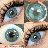1 Pair Green Colored Contact Lenses Natural Pupils Eyes Soft lenses Soft Contacts 14.00-14.50mm Yearly Disposable