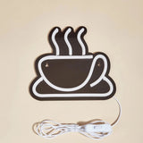 Chi-buy LED Neon Black back plate coffee mug USB Powered Neon Signs Night Light 3D Wall Art Bedroom Living Room Decor Lamp Signs