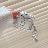 Plating Silver Rabbit Bunny Earphone Case for AirPods Pro 2 Heart Pendant Cover for Airpods 2/3 Bluetooth Headset Case Keychain