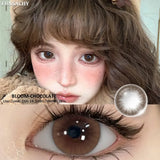 1pair Myopia Contact Lenses Big Black Eyes Cosmetic Contacts Lenses Beautiful Yearly Colored Contact Natural Lenses Eye
