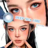 2Pcs Blue Series Stylish Large Diameter Myopia Contact Lenses, Ultra Soft Comfort Annual Wear for Daily  Cosplay