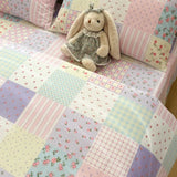 Thiened Pure Cotton Blue Wind Bell Bedding Set Ins Small Flower Tee Piece Bedding Set Quilt Cover Single Bedding Set