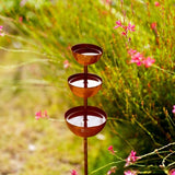 Rusty garden rainwater collector decoration outdoor three cup integrated rainwater container ground plug