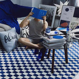 Retro Checkerboard Rug Living Room Large Area Carpet for Bedroom Home Decor Fluffy Soft Plush Carpets Study Lattice Lounge Rugs