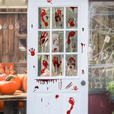 Halloween Bloody Handprint Footprint Window Stickers Wall Stickers for Halloween Party Decorations Inside Outside Decor Come wi
