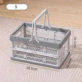 Large Folding Basket Portable Outdoor Picnic Basket with Handle Foldable Camping Storage Box Plastic Shopping