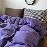 Huace  Pure Cotton Bedding Set Soft Skin-friendly Autumnal Chestnut Color Blo Simple Sle Bedroom Four-piece Suite