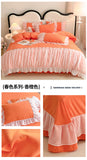Lace Bedding Set for Girl Ruffle Brushed Soft Microfiber Princess Style Queen Duvet Cover Set Bed Sheet Pillowcases Home Textile