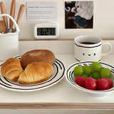 Ceramic Tableware Graffiti Cup Bowl Plate Tableware Home Coffee Shop Milk Cup Hand-painted Cup Kitchen Utensils Breakfast Set