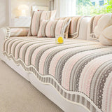 New Irregular Cooling Sofa Cushion Summer Nordic Striped Printing Couch Covers for Office Anti-Scratch Dustproof Seat Cushions