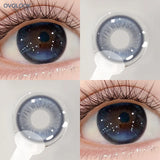 Fixed Axis Colored Contacts Ash Violet Kawaii Eye Makeup Lenses Free Tweezers Gift For Women Student Campus