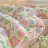 Fresh Plant Flower Bed Sheet for Children and Adults Four-Piece Bed Set Pillowcases Soft Washed Cotton Home Textiles