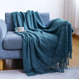 Knitted Twin Size Blanket, Coffee Throw Blanket for Couch Soft Lightweight Breathable Summer Living Room Home Decor Outdoor