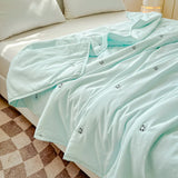 2025 new embroidered washed cotton summer quilt machine washable light dormitory single double summer air conditioner quilt