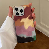 Korean Artistic Colorful Dizzying Case for iPhone 16 15 14 13 12 Pro Max Stylish Shell Pattern Soft Shockproof Back Cases Coque