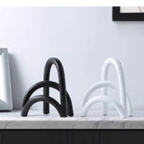 Geometric Arch Shaped Resin Ornaments Desktop Black and White Handicraft Modern Home Decoration