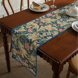 Jacquard Embroidered Table Runner Countryside Flowers Table Reusable Decor Home Kitchen Table Dining Runners Party Decorations